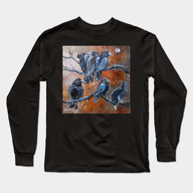 The Courtroom Public Gallery (from "A Murder of Crows") Long Sleeve T-Shirt by bevmorgan